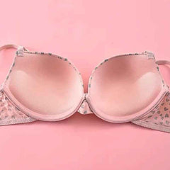 Brachy Women Printed Padded Wired Push Up Bra with Sexy Shine Seamless Panty Lingerie Set