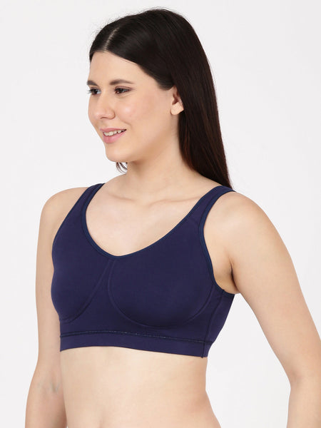 Blossom Homely Bra Slip-On Bamboo–Modal Bra, Removable Pads, And Cushioned Straps For All-Day Comfort