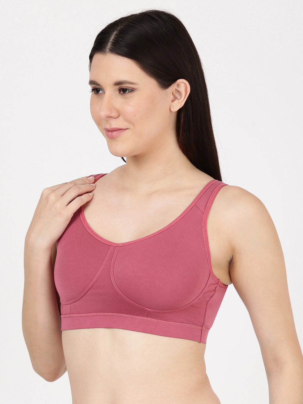 Blossom Homely Bra Slip-On Bamboo–Modal Bra, Removable Pads, And Cushioned Straps For All-Day Comfort