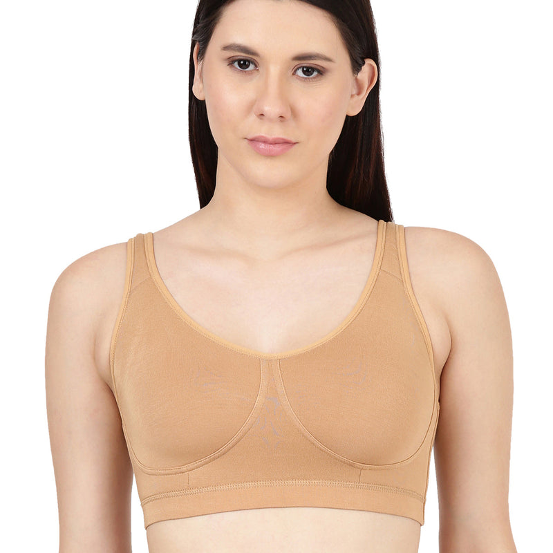 Blossom Homely Bra Slip-On Bamboo–Modal Bra, Removable Pads, And Cushioned Straps For All-Day Comfort