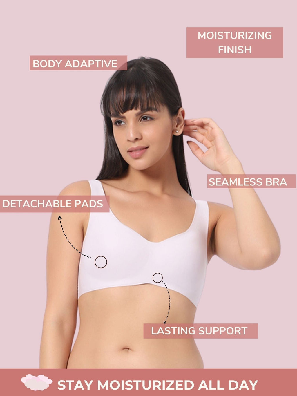 Solid Cute Hipster Moisture Wicking Lingerie Set