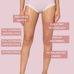 Solid Cute Hipster Moisture Wicking Lingerie Set