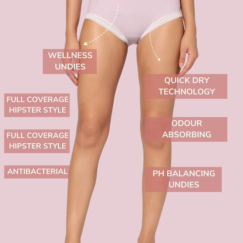 Solid Cute Hipster Moisture Wicking Lingerie Set