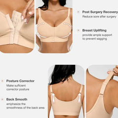 Post Surgery Full Coverage Compression Surgical Front Closure Mastectomy Bra