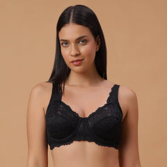 SOIE Woman - Lacy Non Padded Full-Coverage Bra with Flexi Underwire - Bra -for Women
