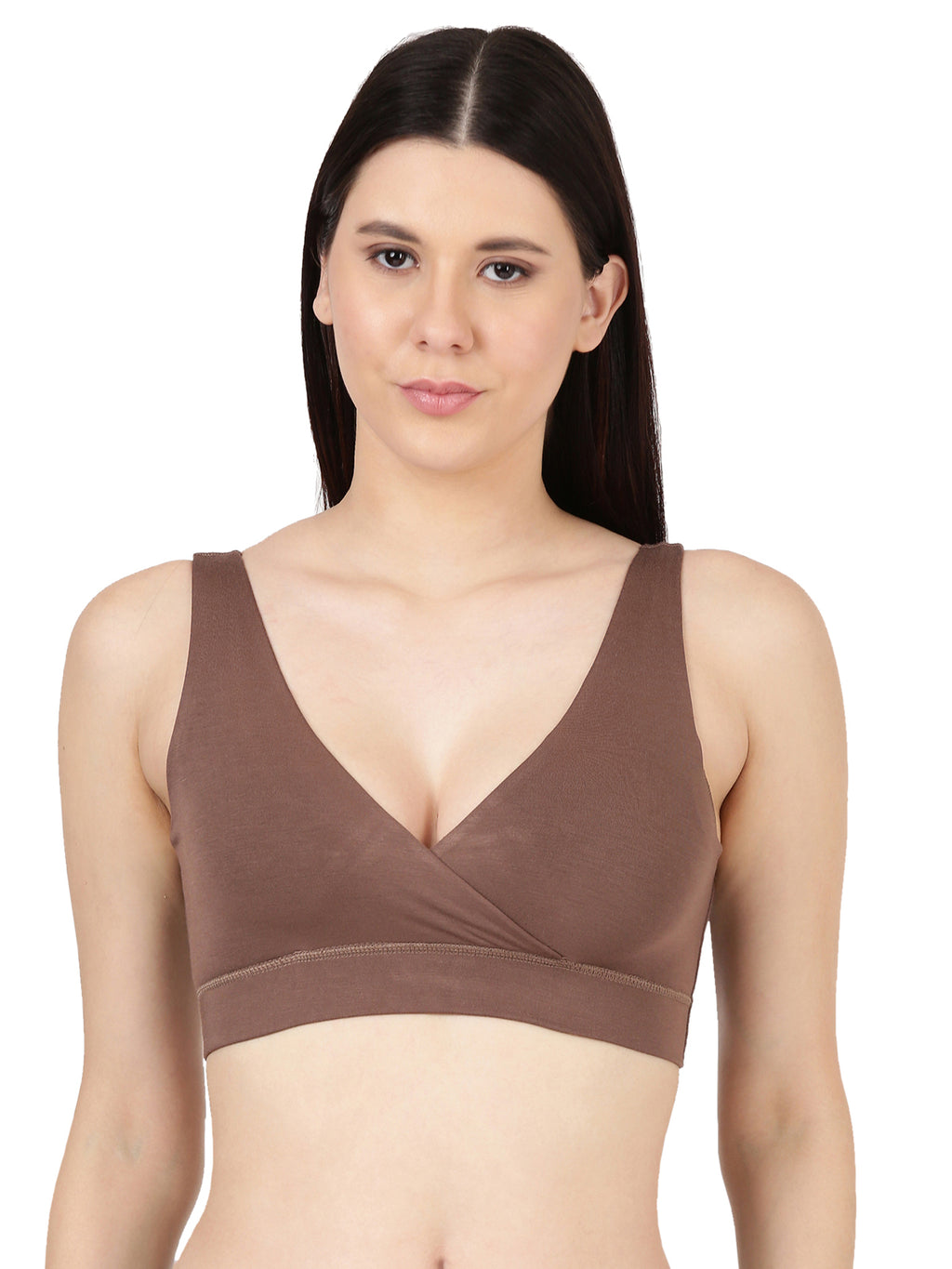 Blossom Leisure Bra Soft Bamboo Modal Criss Cross Nursing Bra, Slip On Bra