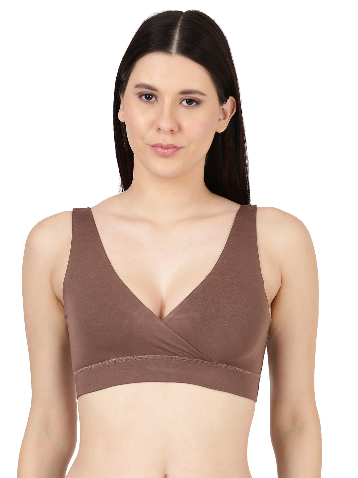 Blossom Leisure Bra Soft Bamboo Modal Criss Cross Nursing Bra, Slip On Bra
