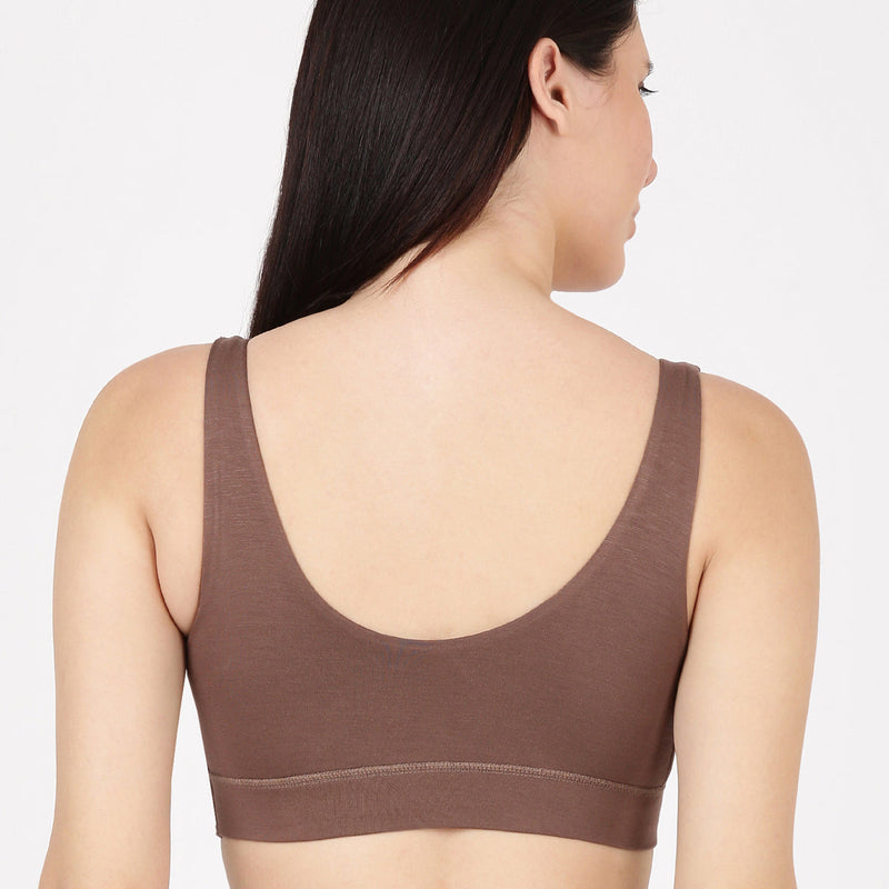 Blossom Leisure Bra Soft Bamboo Modal Criss Cross Nursing Bra, Slip On Bra