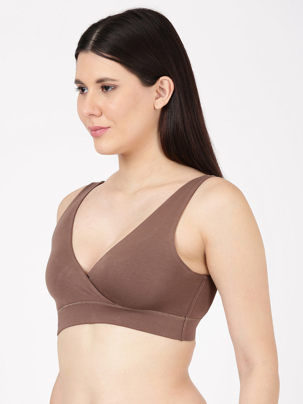 Blossom Leisure Bra Soft Bamboo Modal Criss Cross Nursing Bra, Slip On Bra