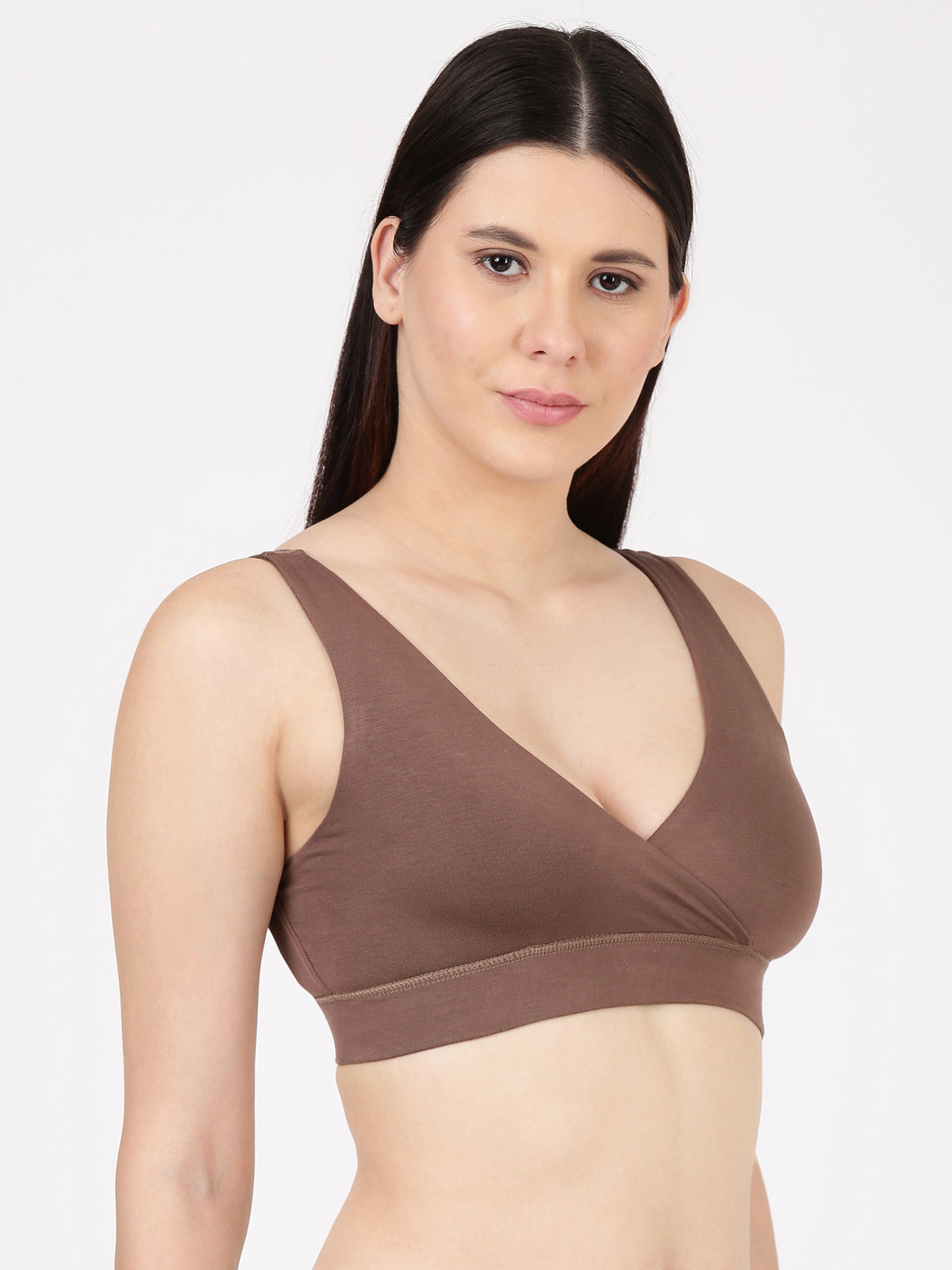 Blossom Leisure Bra Soft Bamboo Modal Criss Cross Nursing Bra, Slip On Bra