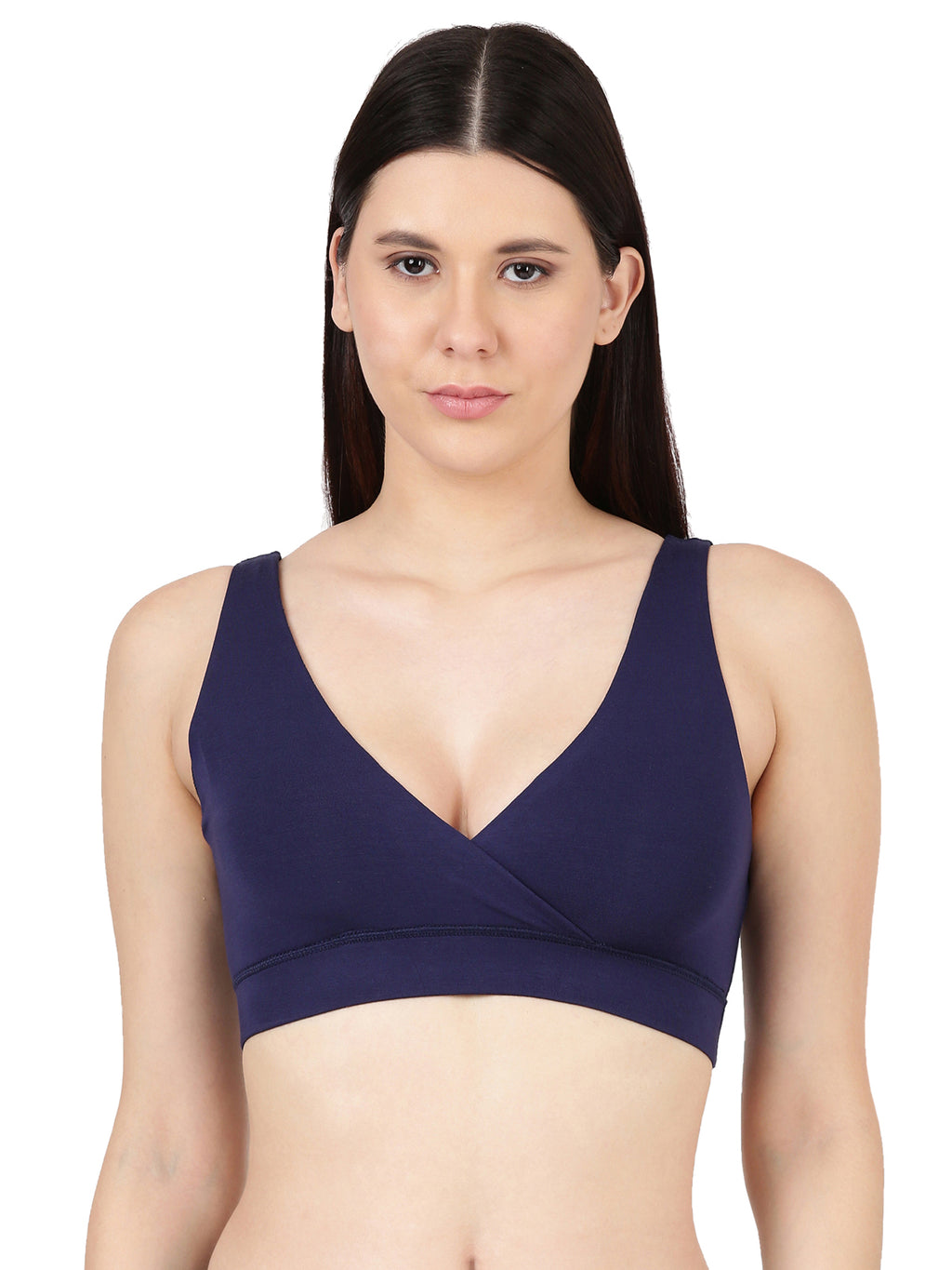 Blossom Leisure Bra Soft Bamboo Modal Criss Cross Nursing Bra, Slip On Bra