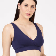 Blossom Leisure Bra Soft Bamboo Modal Criss Cross Nursing Bra, Slip On Bra