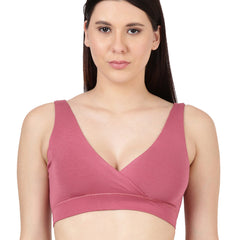 Blossom Leisure Bra Soft Bamboo Modal Criss Cross Nursing Bra, Slip On Bra