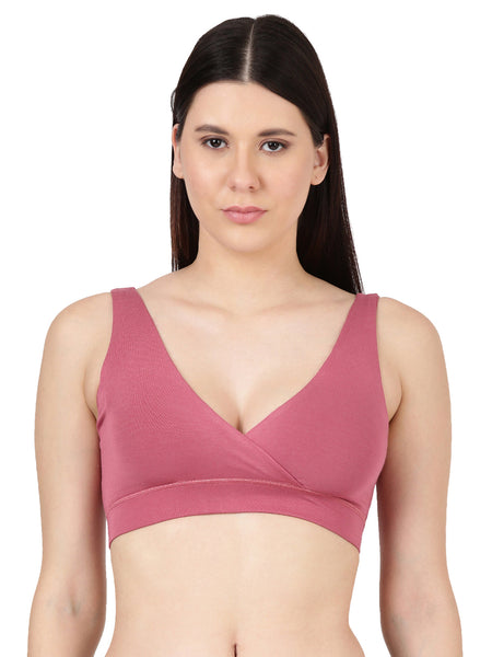 Blossom Leisure Bra Soft Bamboo Modal Criss Cross Nursing Bra, Slip On Bra