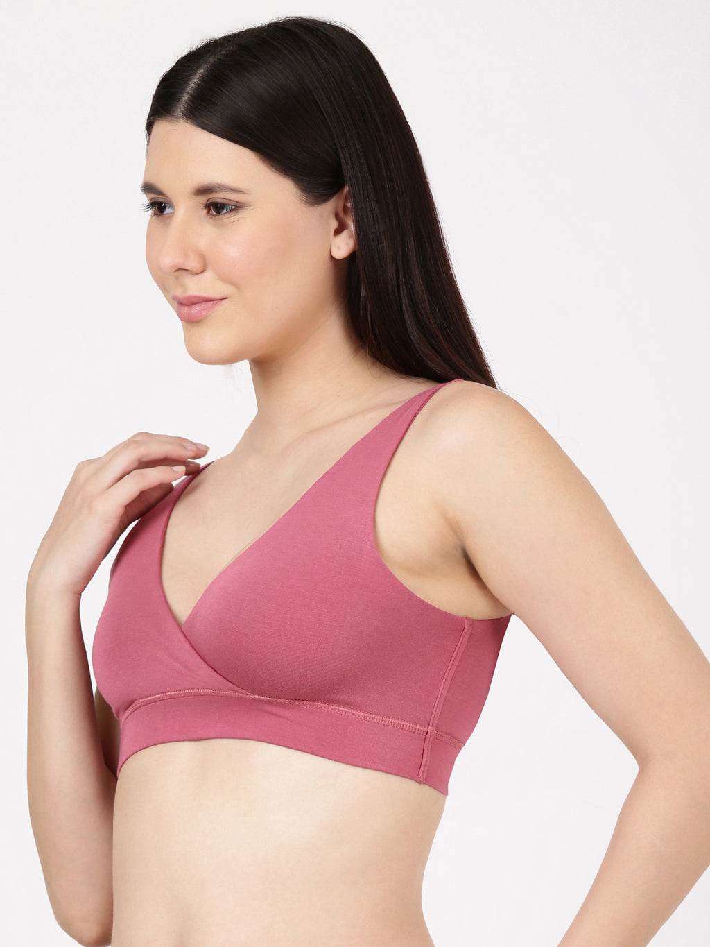 Blossom Leisure Bra Soft Bamboo Modal Criss Cross Nursing Bra, Slip On Bra