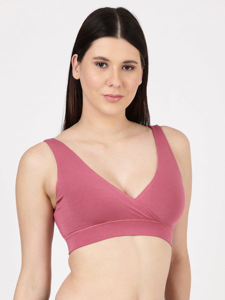 Blossom Leisure Bra Soft Bamboo Modal Criss Cross Nursing Bra, Slip On Bra
