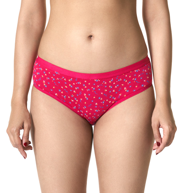 Lilly Full Coverage Mid-rise Printed Hipster Panty With Soft Elastic_ Pack of 3