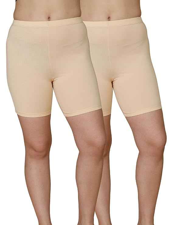 Pack Of 2 Women Long Under Dress Cycling Sports Shorts