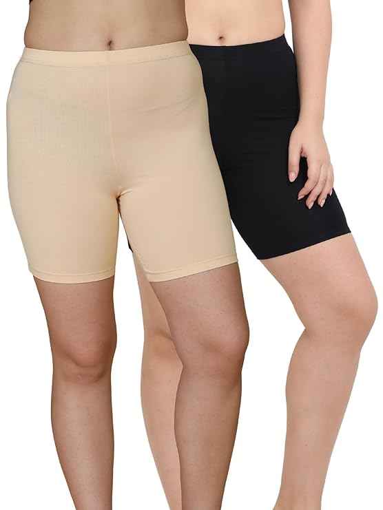 Pack Of 2 Women Long Under Dress Cycling Sports Shorts