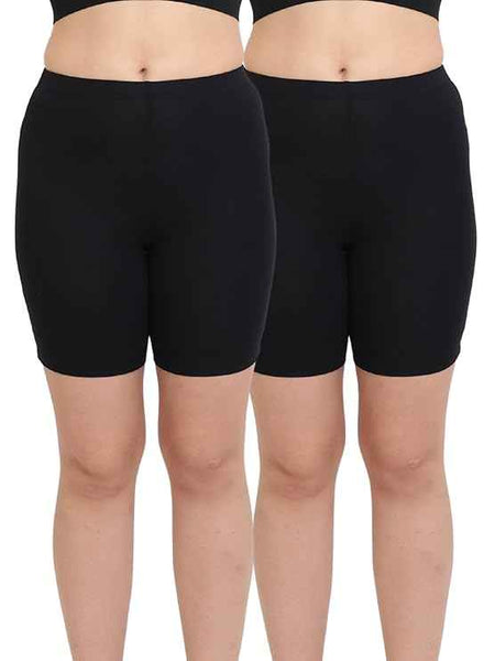 Pack Of 2 Women Long Under Dress Cycling Sports Shorts