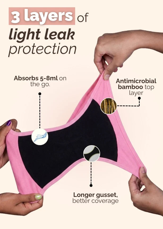 3 Pack - Beige Bamboo Absorbent Underwear