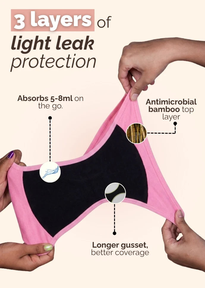 2 Pack - Violet Bamboo Absorbent Underwear