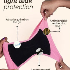 5 Pack - Beige Low-waist Bamboo Absorbent Underwear
