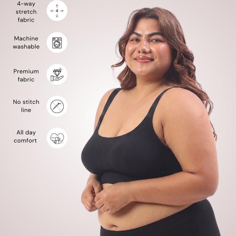 Luna – Wireless Full Coverage Everyday Bra in Black