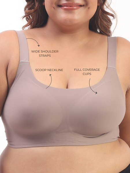 Luna – Wireless Full Coverage Everyday Bra in Gray