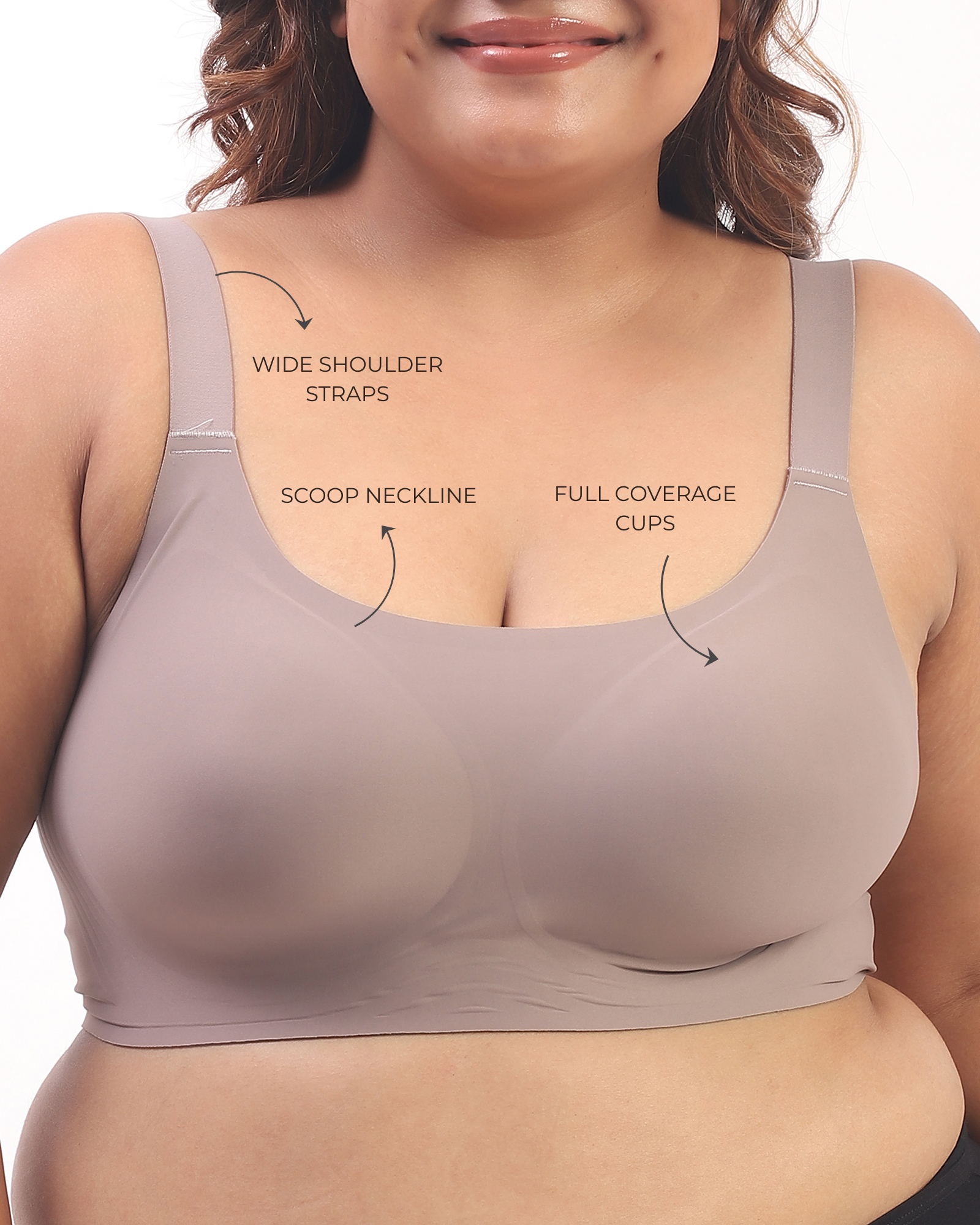 Luna – Wireless Full Coverage Everyday Bra in Gray