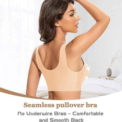 Women Wirefree Comfortable Padded Lift Push Up Thin Soft Sexy Back Smoothing Everyday Pullover Bras