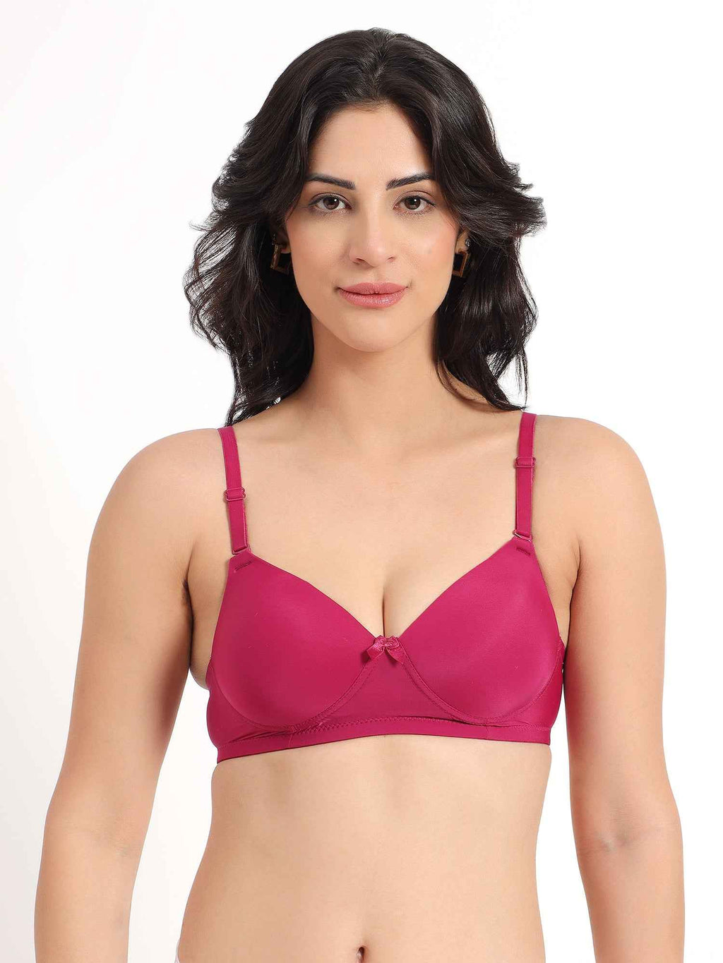 Women Magenta Plus Size Padded Comfortable High Support Big-Cup Bra