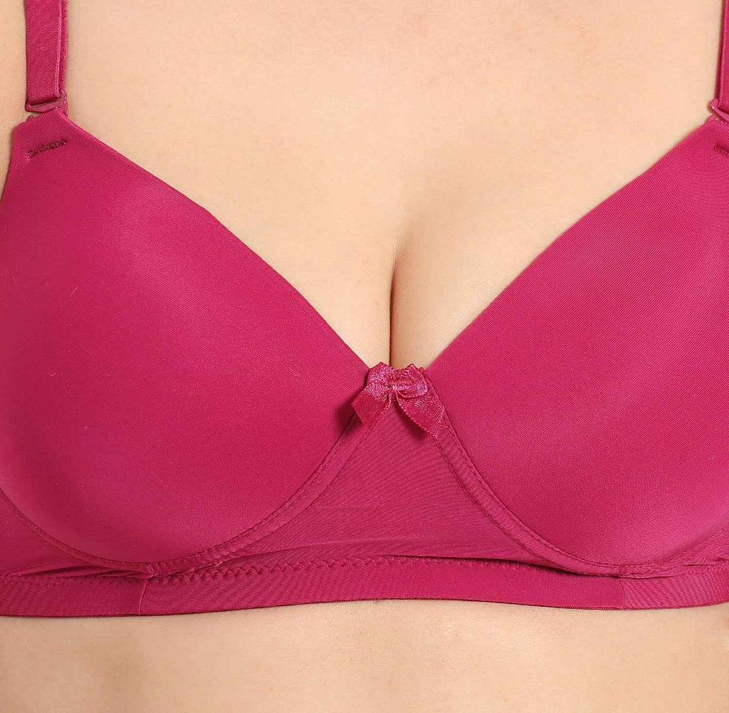 Women Magenta Plus Size Padded Comfortable High Support Big-Cup Bra