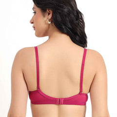 Women Magenta Plus Size Padded Comfortable High Support Big-Cup Bra