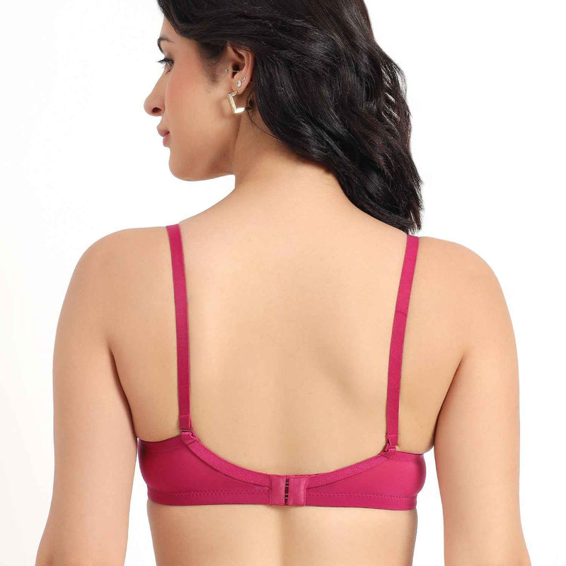 Women Magenta Plus Size Padded Comfortable High Support Big-Cup Bra