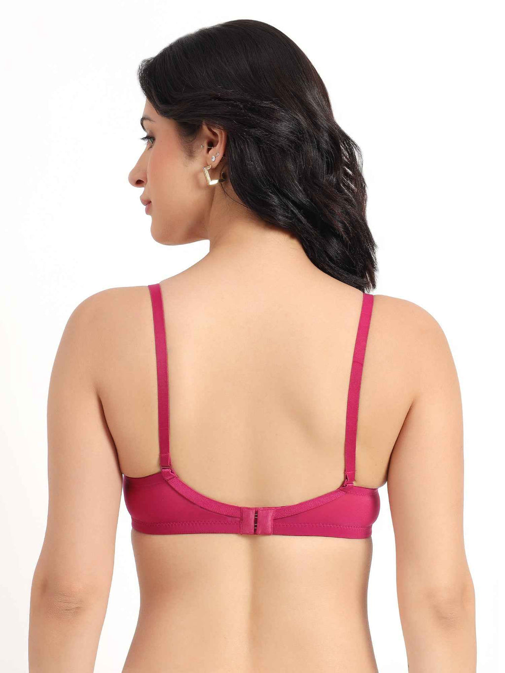 Women Magenta Plus Size Padded Comfortable High Support Big-Cup Bra