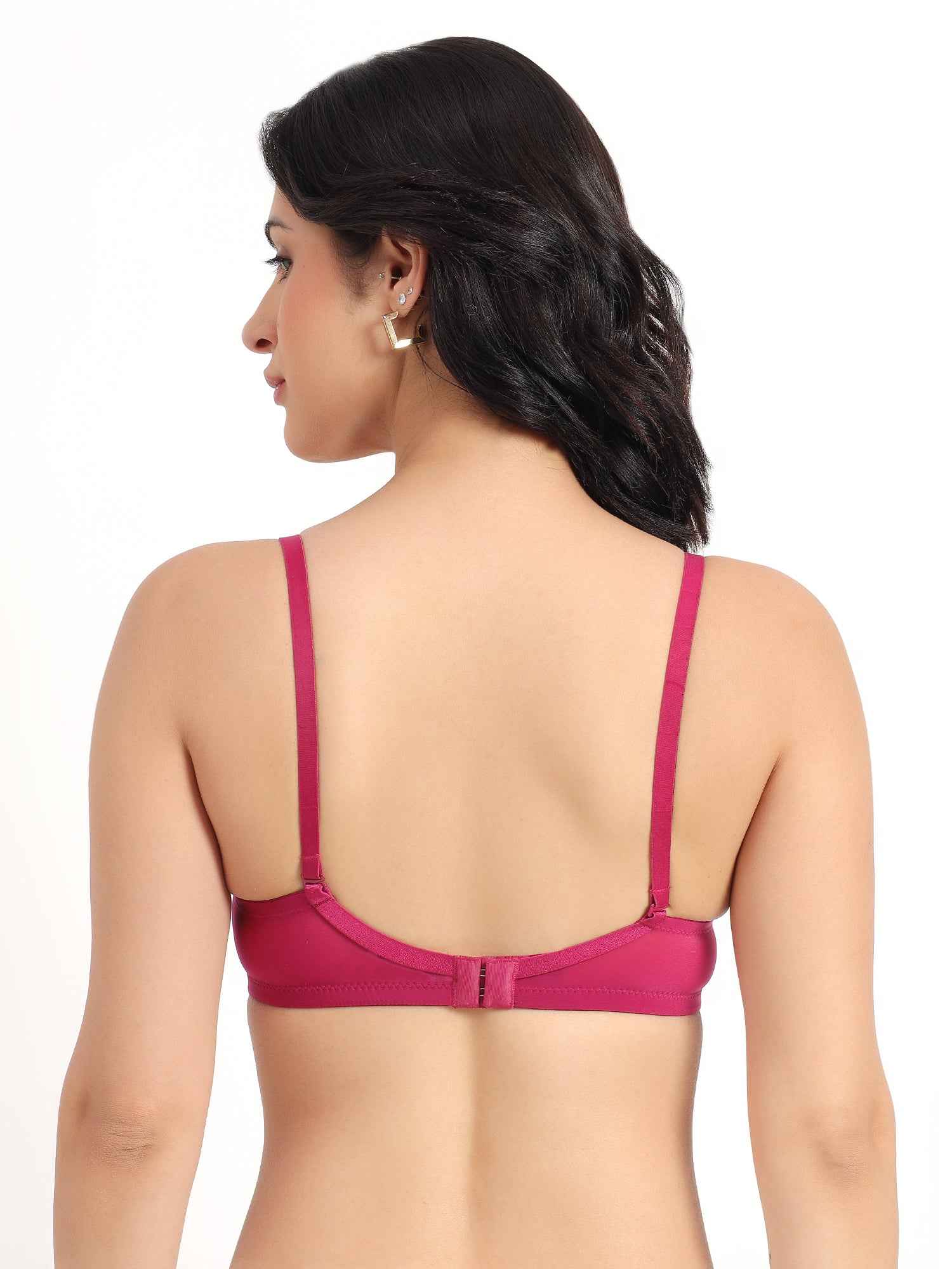 Women Magenta Plus Size Padded Comfortable High Support Big-Cup Bra