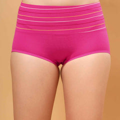 Women Striped Hipster Briefs High Waist Full Coverage Panty