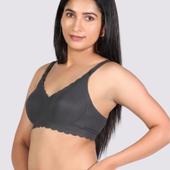 MamaEase Seamless Wirefree Padded Nursing Bra Carbon