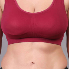 Women Full Coverage Non Wired Lightly Padded Sports Workout Bra