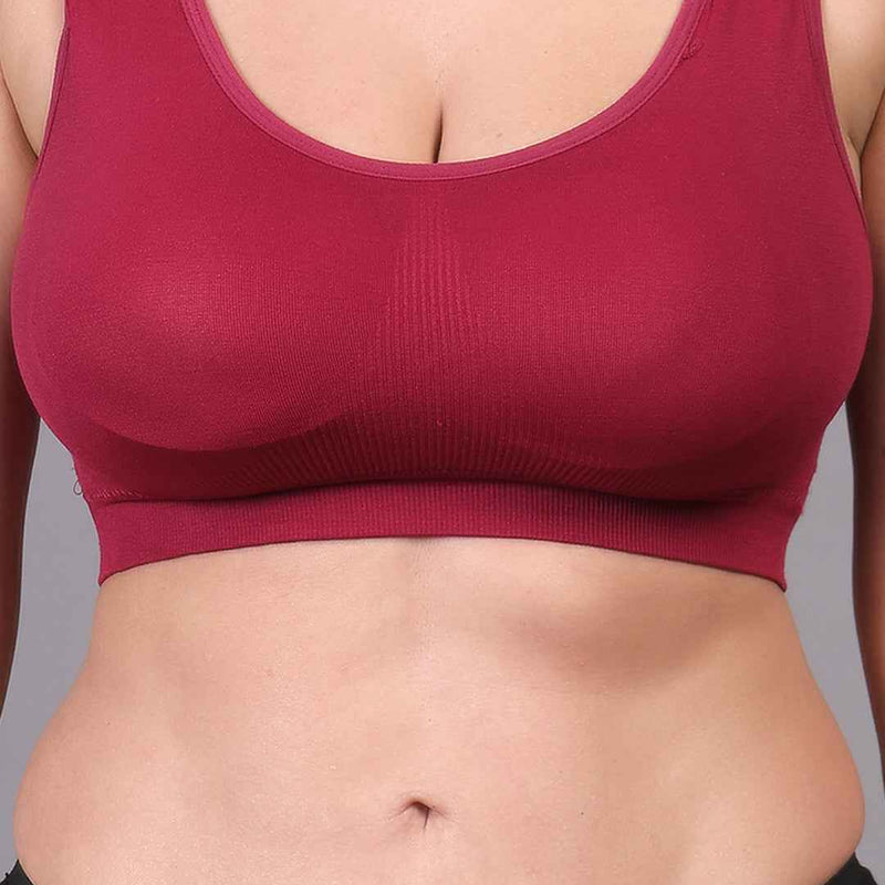 Women Full Coverage Non Wired Lightly Padded Sports Workout Bra