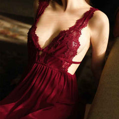 Brachy Women Maroon Honeymoon Babydoll Sexy Hot Night Dress Sleepwear.