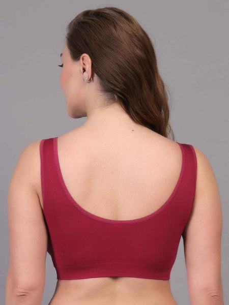 Women Full Coverage Non Wired Lightly Padded Sports Workout Bra