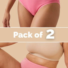 2 Pack - Pink Bamboo Absorbent Underwear