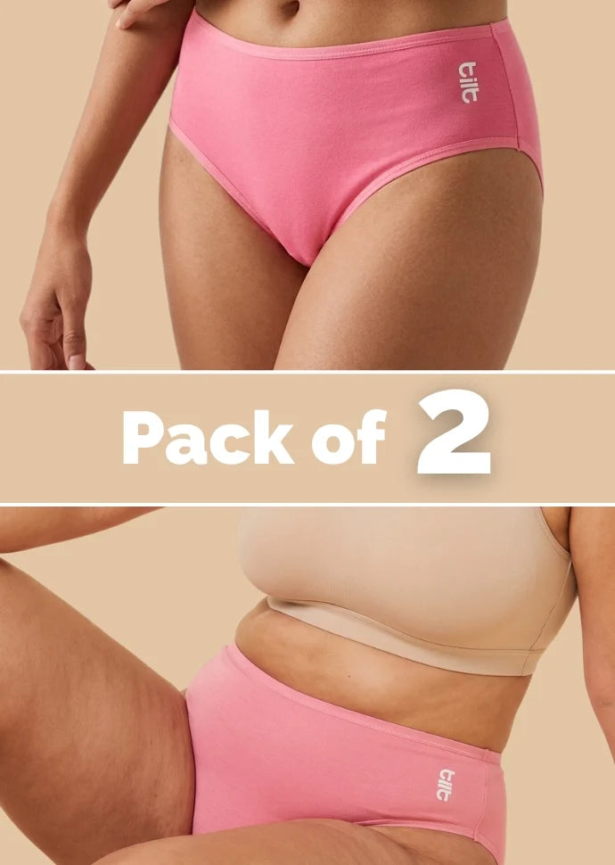2 Pack - Pink Bamboo Absorbent Underwear