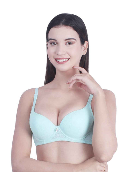 women Self Design Wired Lightly Padded Pushup Bra