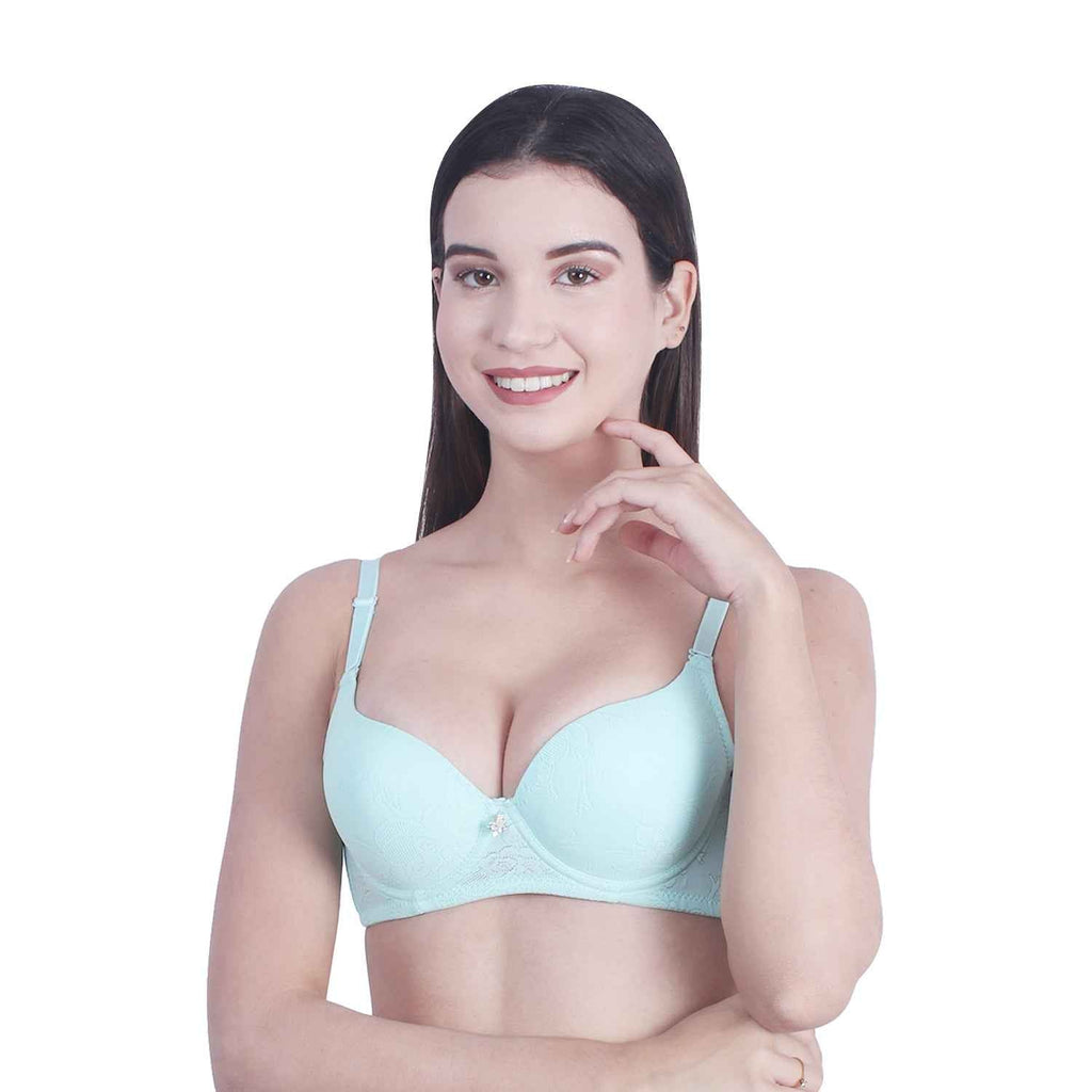 women Self Design Wired Lightly Padded Pushup Bra