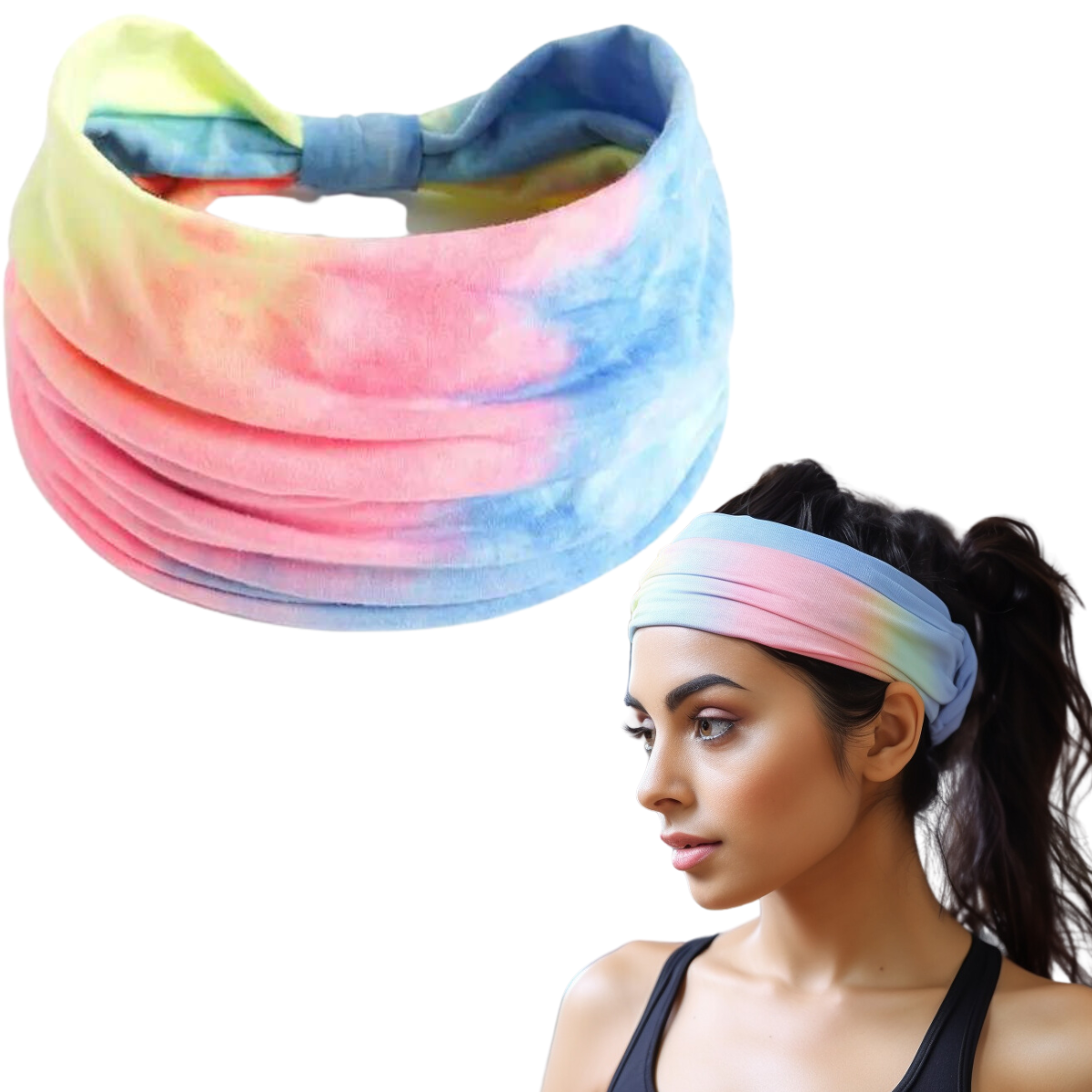 Tie Dye Hairbands Pack of 3 : Belle Mix