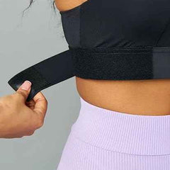 Women High Impact Front Zip Full Coverage Belt Sports Bra