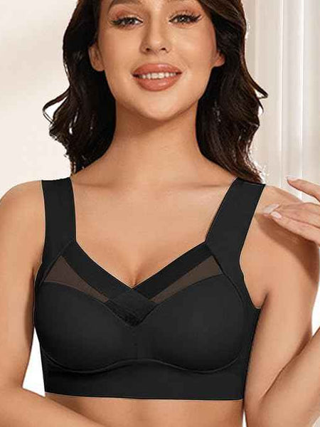 Women Wirefree Comfortable Padded Lift Push Up Thin Soft Sexy Back Smoothing Everyday Pullover Bras